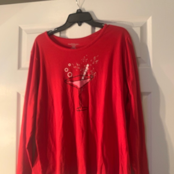 Croft & Barrow Pajama top. Martini, bubbles, stars - Picture 7 of 7